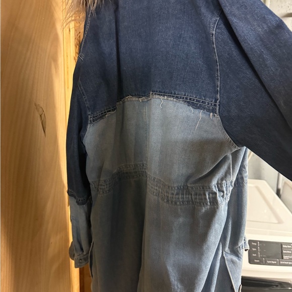 Free People Patchwork Denim Long Coat size 8 - Picture 5 of 5